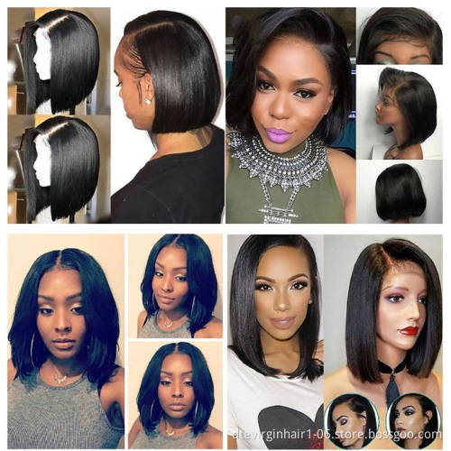 DTL new Synthetic hair wig 14 inch machine made for black women bob straight heat resistant soft synthetic hair wigs